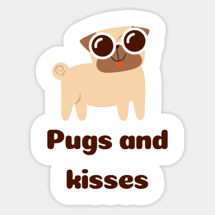 Pugs and kisses Sticker